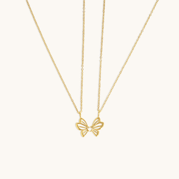 BFF Butterfly Necklace  - 18K Gold Plated