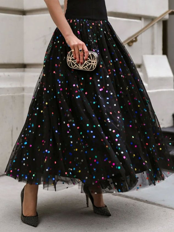 High Waist Loose  Party Polka Dots Skirt