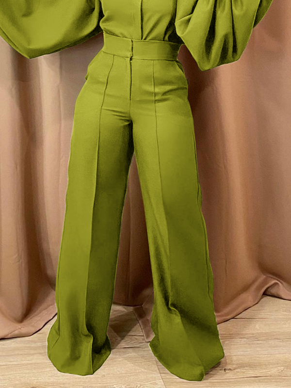 Loose Plain Urban Long Pants Straight pants