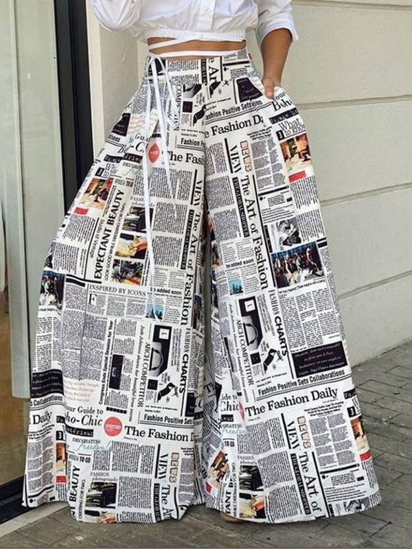 Text Letters Regular Fit Urban Fashion Pants
