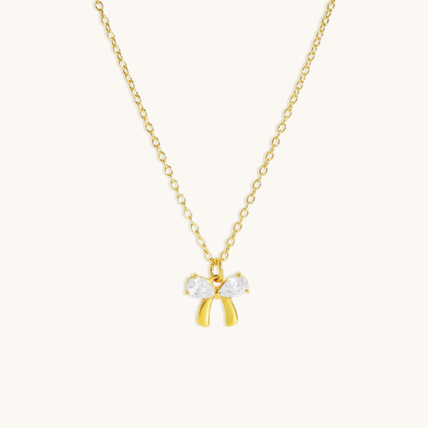 Bow Necklace  - 18K Gold Plated