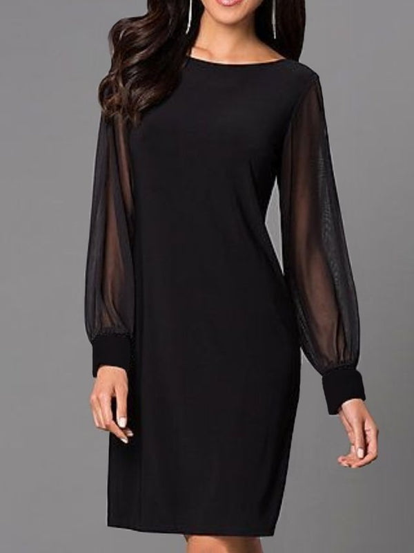 Party Langarm Rundhals Kleid