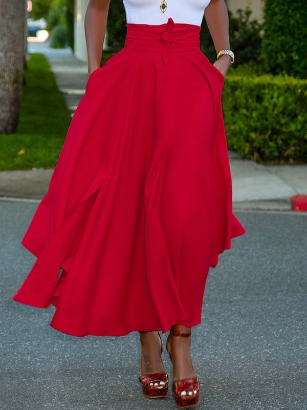 Elegant Regular Fit Plain A-Line Skirt