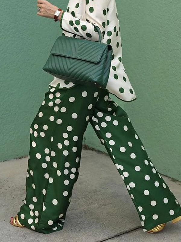 Regular Fit Polka Dots Elegant Fashion Pants