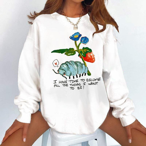 Women fashionable casual loose sweatshirt