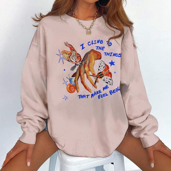 Women fashionable casual loose sweatshirt