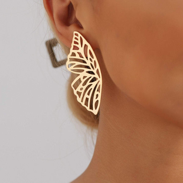 Women's Fashion Temperament Hollow Butterfly Earrings Wing Shape Earrings