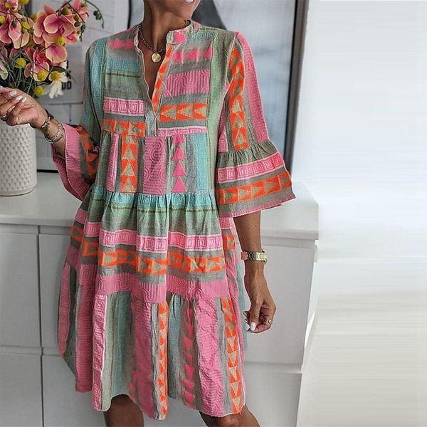 Bohemian vintage print dress